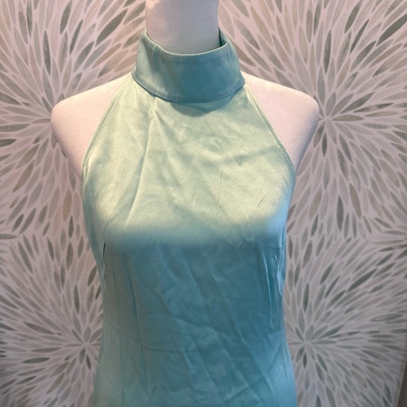 Lapointe Blue Satin Halter Gown Long Dress Size 2 - Picture 6 of 13